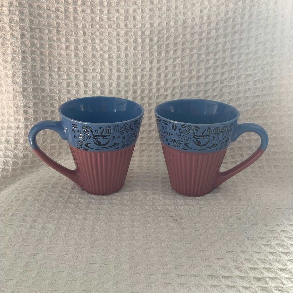 Todays Home Blue & Pink Coffee Break Mugs Set Of 2